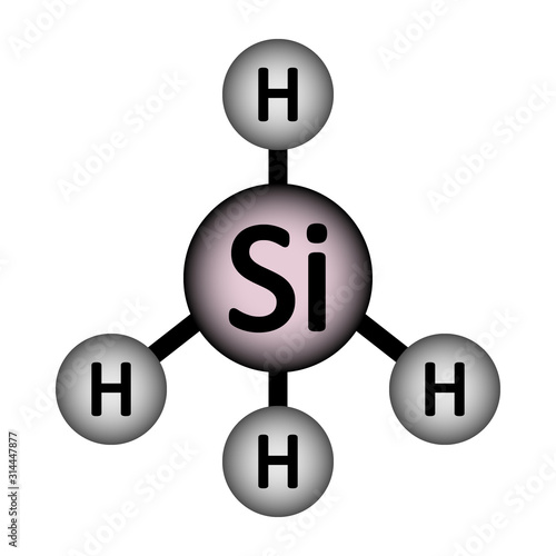 Monosilane molecule icon.