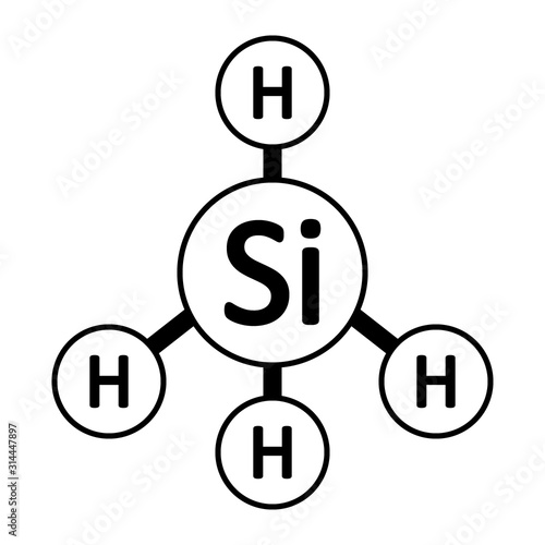 Monosilane molecule icon.