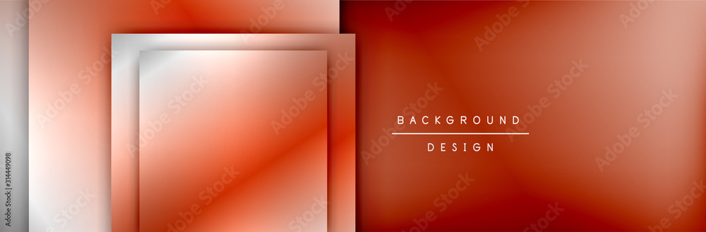 Obraz premium Square shapes composition geometric abstract background. 3D shadow effects and fluid gradients. Modern overlapping forms