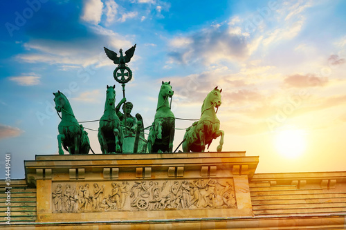 Photography Brandenburg Gate Brandenburger Tor details at sunset in Berlin, Germany