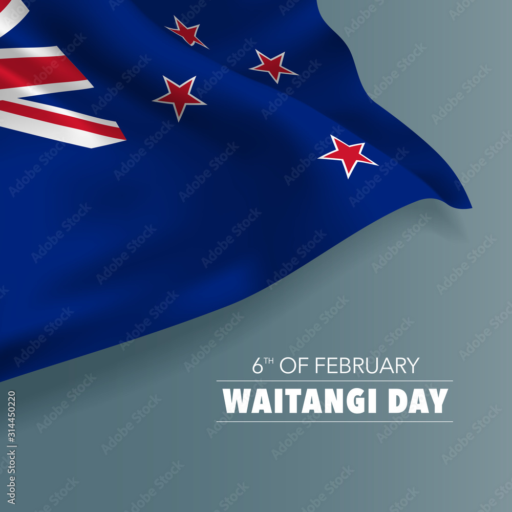 New Zealand waitangi day greeting card, banner, vector illustration New Zealand waitangi day greeting card, banner, vector illustration