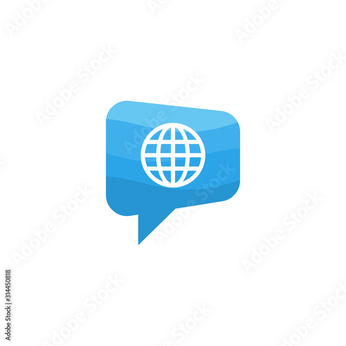 world chat icon template. world talk logo. world consulting template