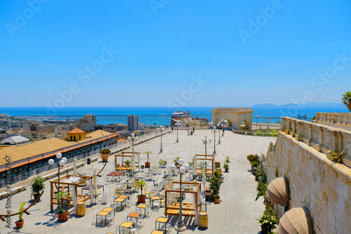 Cagliari, ITALY - July 12, 2019: Bastion of Saint Remy Cagliari, Sardinia Italy.