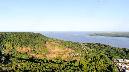 Fotografie Aerial view of jungles of French Guaina and Mahury river.