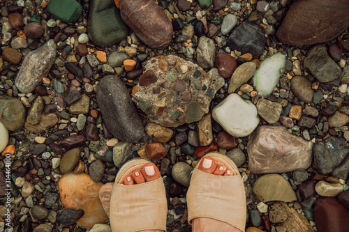 Colorful stones on the Indian beach