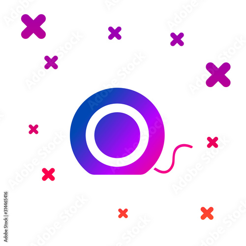 Color Dental floss icon isolated on white background. Gradient random dynamic shapes. Vector Illustration