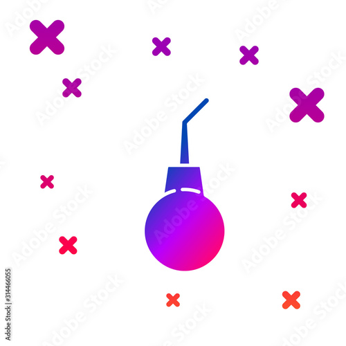 Color Enema pear icon isolated on white background. Medical rubber pump. Gradient random dynamic shapes. Vector Illustration