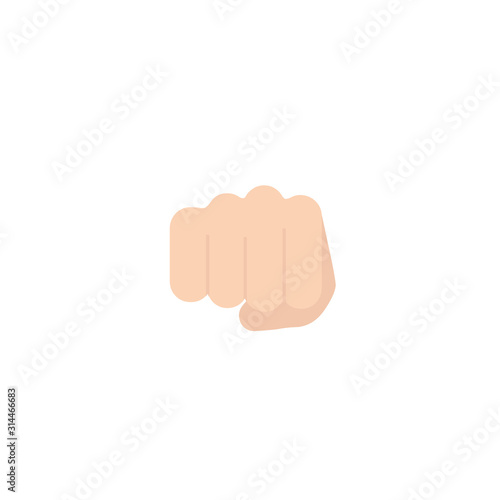 Fist vector flat Icon. Oncoming fist hand emoji illustrations
