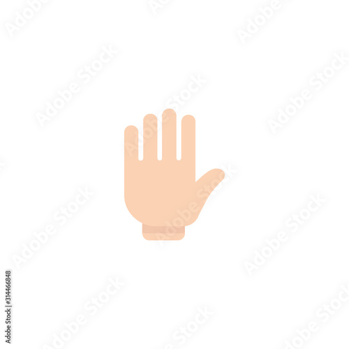 Raised Hand with Fingers Splayed vector flat Icon. Hand emoji illustrations