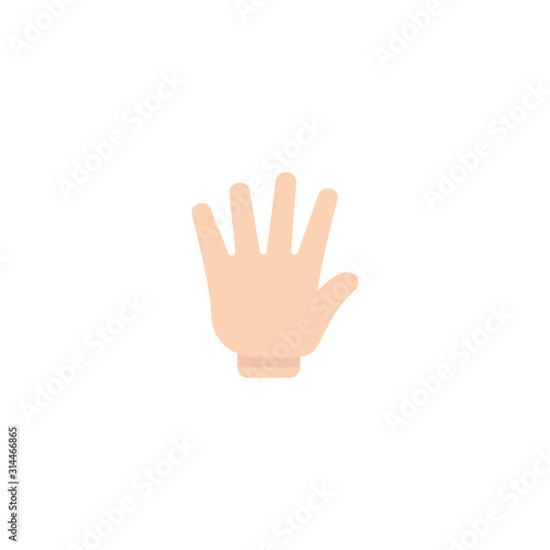 Raised Hand with Fingers Splayed vector flat Icon. Hand emoji illustrations