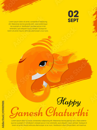 innovative vector illustration of Lord Ganpati on Ganesh Chaturthi background for Ganesh Chaturthi festival of India