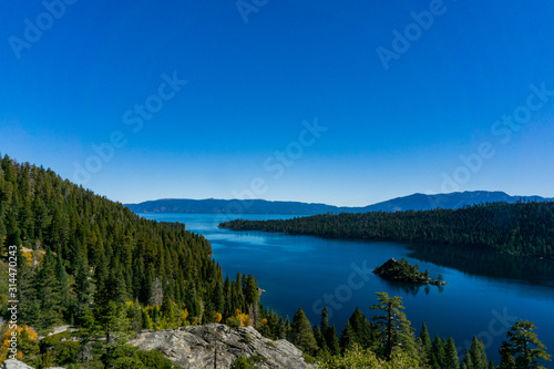 Beautiful view of Emerald Bay in Lake Tahoe  California.