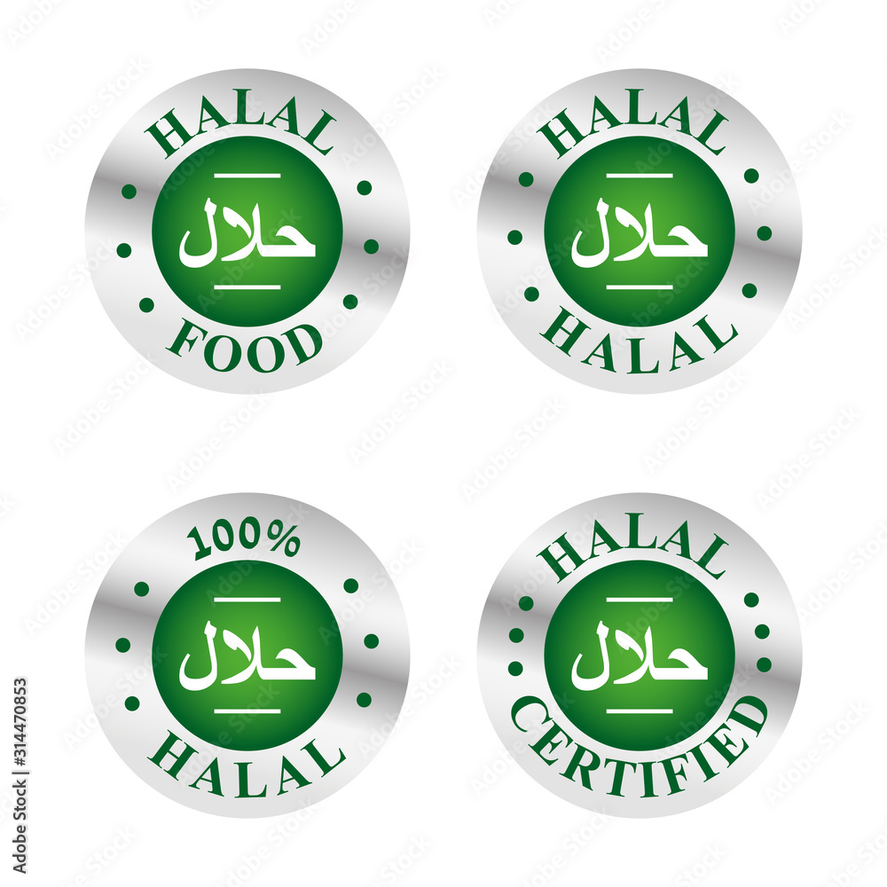Halal vector icons set Halal vector icons set