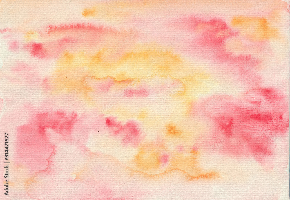 Obraz premium Abstract watercolor pink and peach background. Hand drawn for wedding design