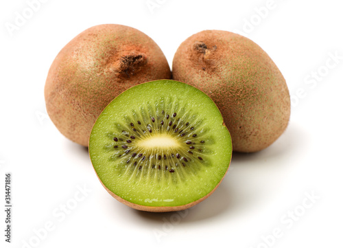 kiwi fruit on white background 