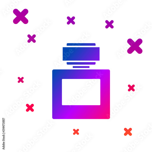 Color Aftershave icon isolated on white background. Cologne spray icon. Male perfume bottle. Gradient random dynamic shapes. Vector Illustration