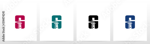 Lighthouse On Letter Logo Design G
