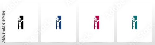 Lighthouse On Letter Logo Design I