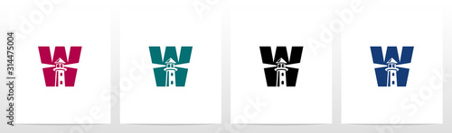 Lighthouse On Letter Logo Design W