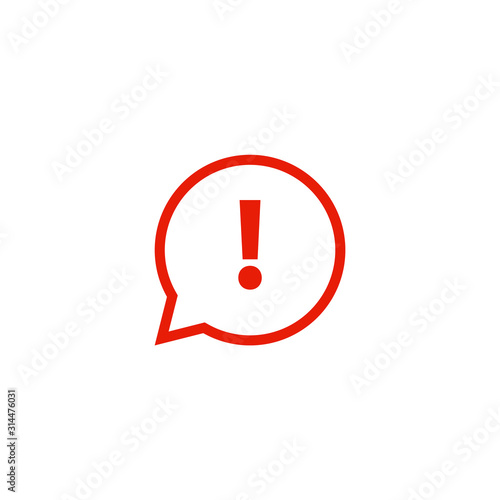 High priority speech bubble icon. Clipart image isolated on white background