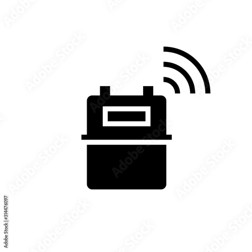 Gas smart meter silhouette icon. Clipart image isolated on white background
