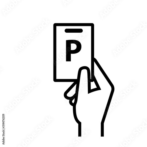 Parking access card outline icon. Clipart image isolated on white background