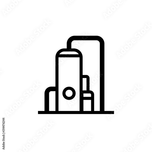Gas compressor station outline icon. Clipart image isolated on white background