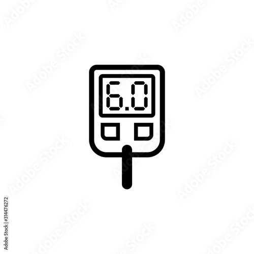 Glucose meter glucometer outline icon. Clipart image isolated on white background