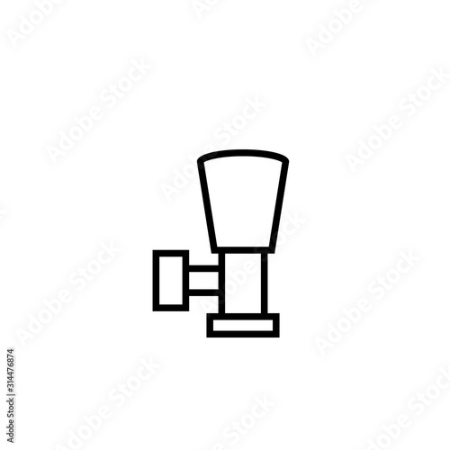 Manual radiator valve outline icon. Clipart image isolated on white background