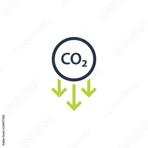 CO2 reduction icon. Clipart image isolated on white background