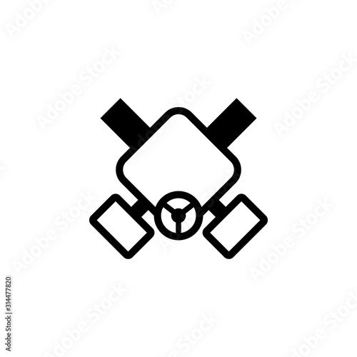 Gas mask outline icon. Clipart image isolated on white background