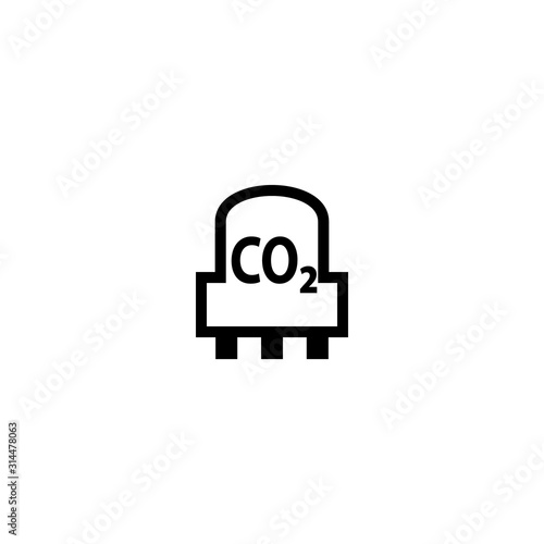 Sensor CO2 outline icon. Clipart image isolated on white background