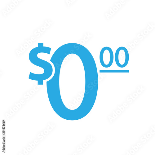 Zero cost concept icon. Clipart image isolated on white background