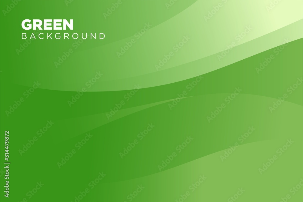Obraz premium Abstract Green Background Template Vector, Green Background with Beautiful Wave Design