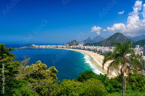 Copacabana beach in Rio de Janeiro, Brazil. Copacabana beach is the most famous beach of Rio de Janeiro, Brazil