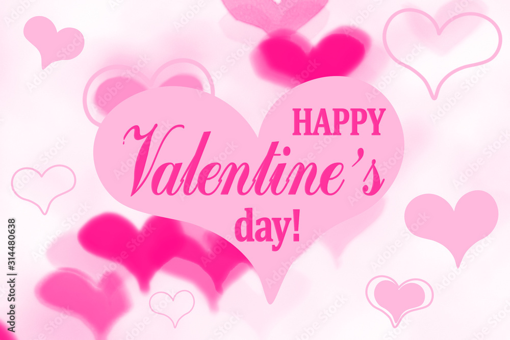 Happy Valentine's Day. Greeting card, gift poster, holiday banner.
