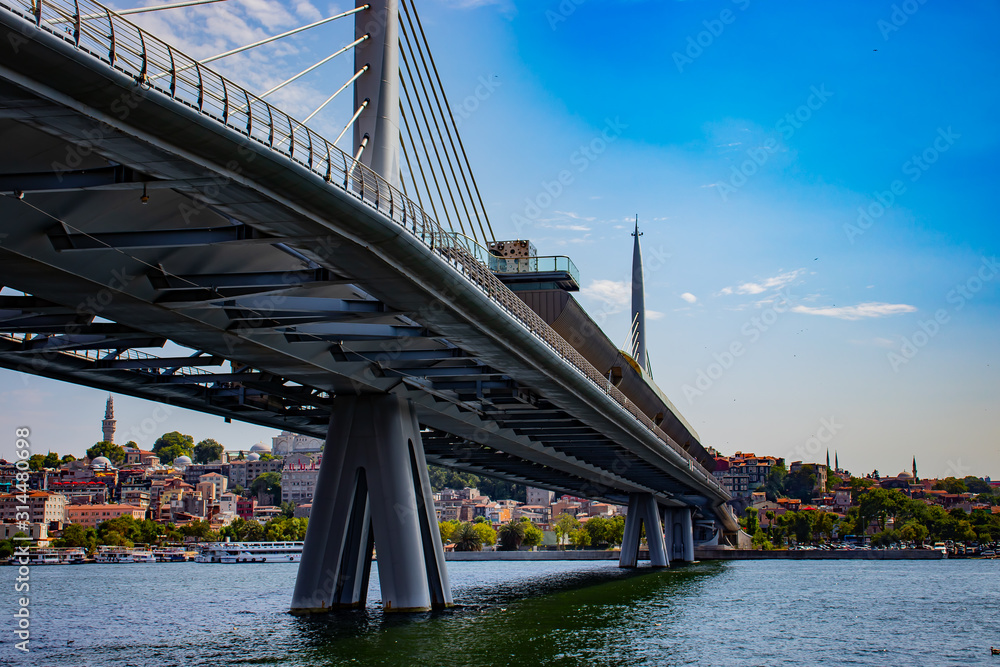 Fototapeta premium View of Golden Horn Metro Bridge in Istanbul