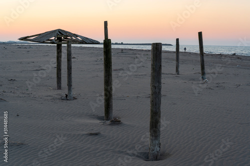 Caspian Sea with Poles Umbrella