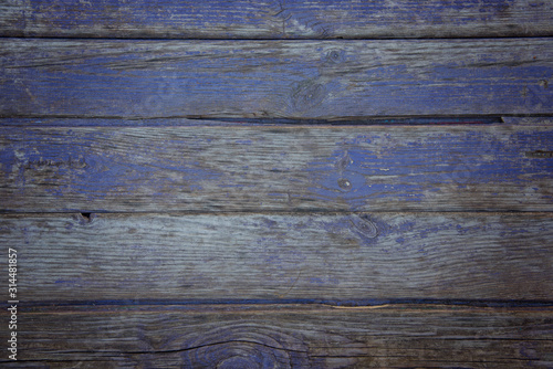 Purple violet wood plank, vintage old textured background with scratch marks and knots.