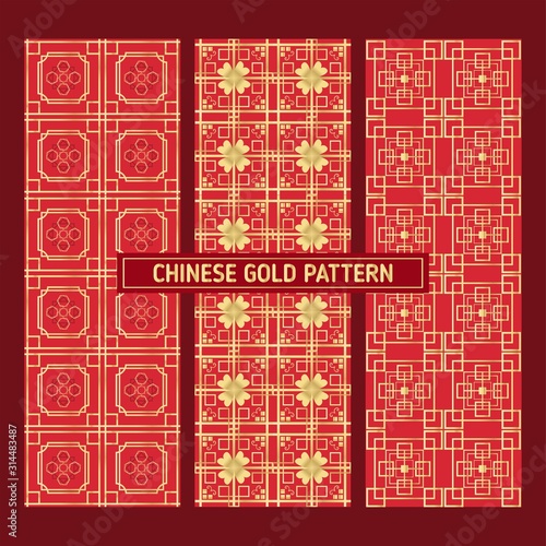 3 Collection chinese patterns design for background and wallpaper, Chinese new year.
