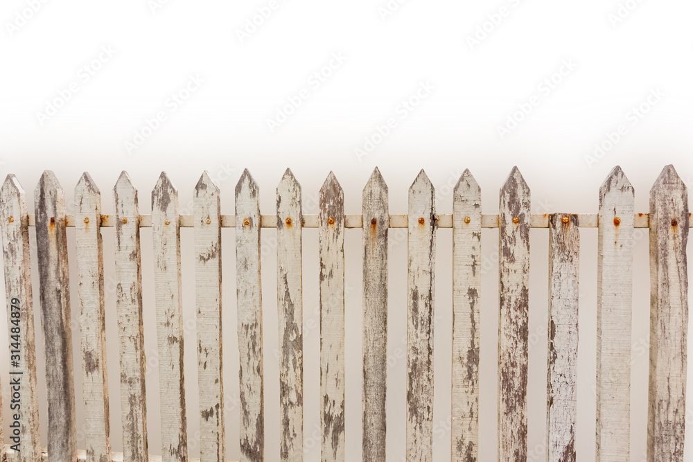 old wooden fence isolated on white background old wooden fence isolated on white background