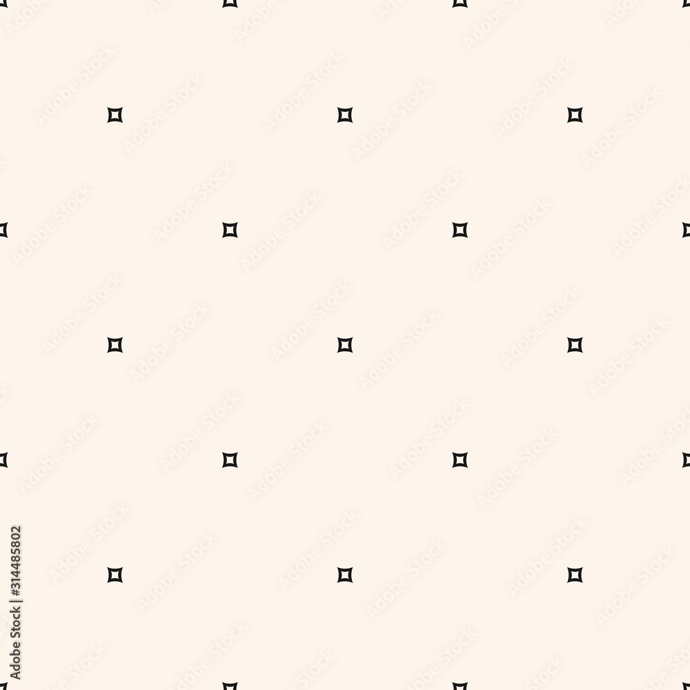 Simple vector minimalist background. Geometric seamless pattern with tiny outline square shapes. Subtle black and white abstract texture. Delicate monochrome repeat design for decor, prints, fabric Simple vector minimalist background. Geometric seamless pattern with tiny outline square shapes. Subtle black and white abstract texture. Delicate monochrome repeat design for decor, prints, fabric