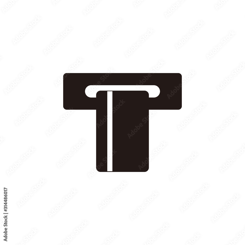 ATM card input vector icon illustration sign ATM card input vector icon illustration sign