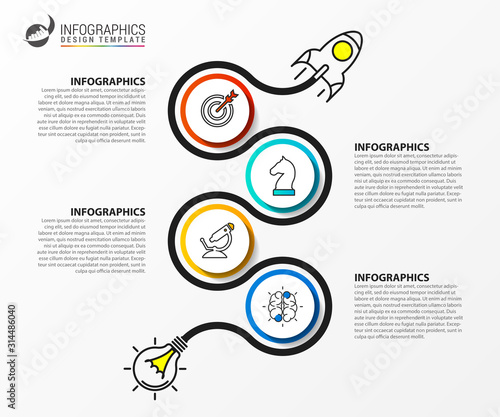 Infographic design template. Timeline concept with 4 steps