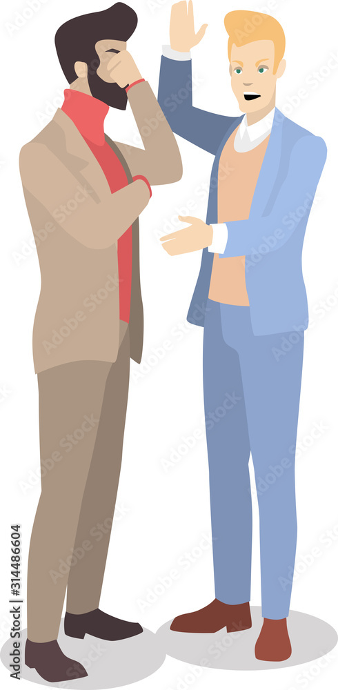 Vector with two young businessmen who are in conflict. Ideal for advertising and presentation. Vector with two young businessmen who are in conflict. Ideal for advertising and presentation.