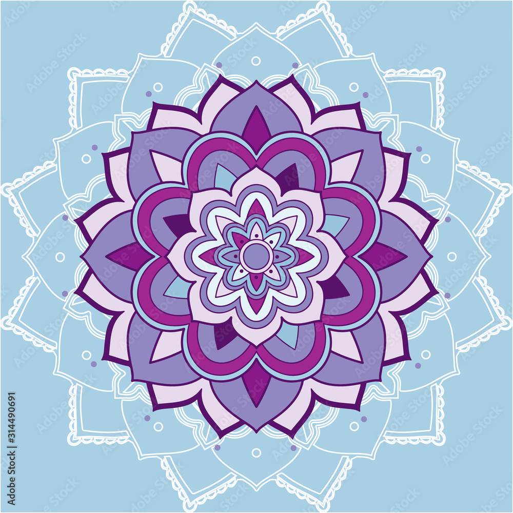 Mandala patterns on blue background Mandala patterns on blue background