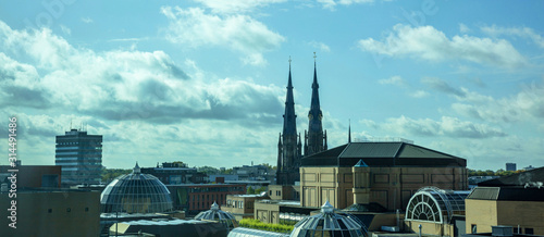 Obraz na plátně A panoramic view of the city from above. Eindhoven, Netherlands.
