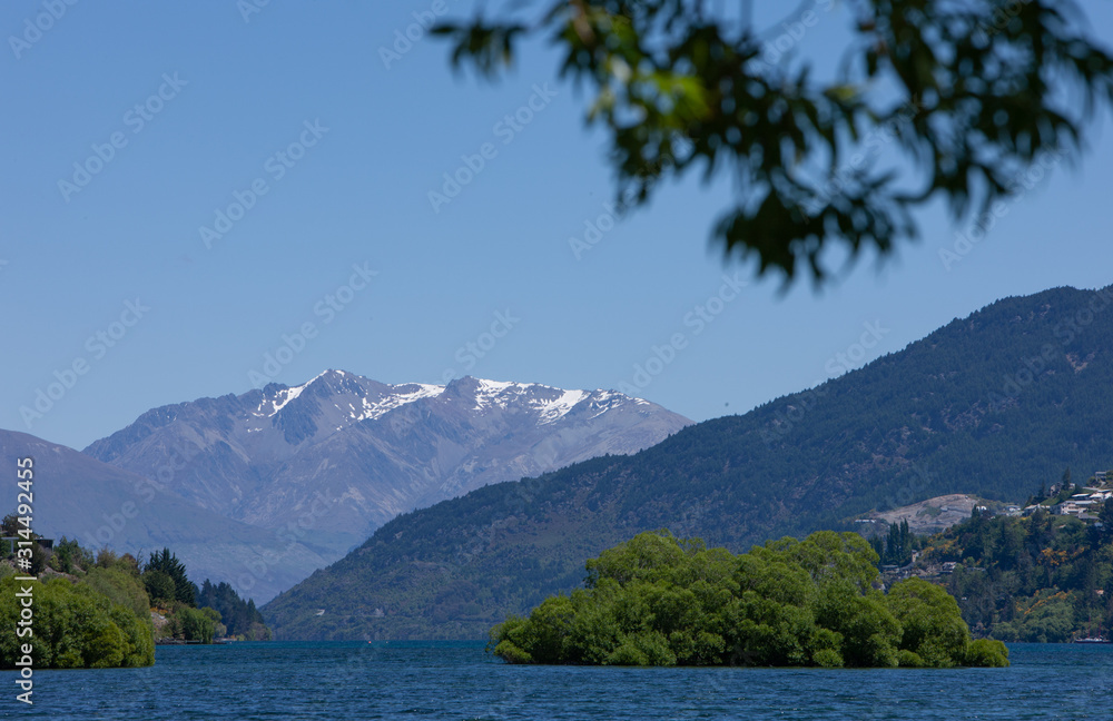 Queenstown Lake Wakatipu. New Zealand. Remarkables mountains Queenstown Lake Wakatipu. New Zealand. Remarkables mountains