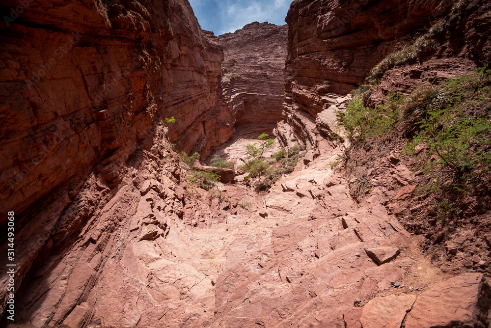 Rock formations in Salta Argentina called Devil's Throat formed by waterfalls that slowly eroded the rocks Rock formations in Salta Argentina called Devil's Throat formed by waterfalls that slowly eroded the rocks