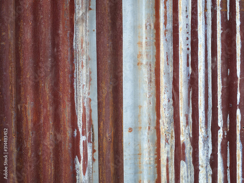 Old Zinc rust texture and background, Wall steel older dirty grunge surface fence. Abstract Image.